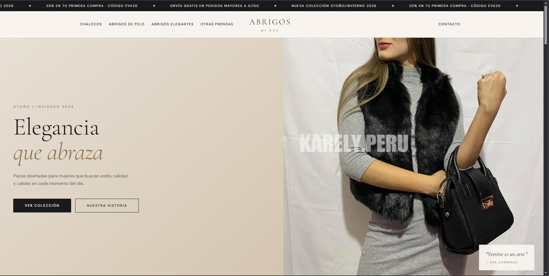 Portada de la tienda